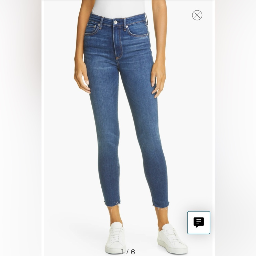 ✨NWT✨rag & bone. Nina High-Rise Ankle Skinny Med/Dark Wash Jeans. Size 28.